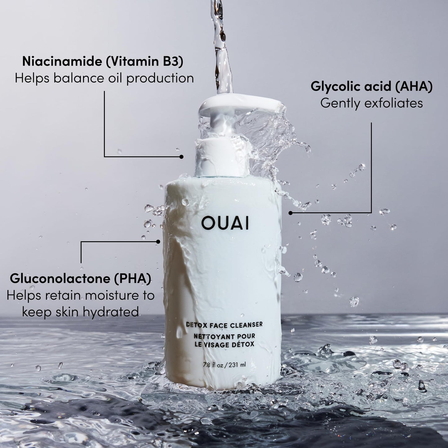 OUAI Detox Shower Routine Bundle - Gentle Detox Face Cleanser (7.8 Oz) and Clarifying Shampoo with Apple Cider Vinegar (10 Oz) - Removes Dirt, Oil, Product, Makeup, and Sunscreen - 2-Piece Bundle OUAIBuy Supplements Australia