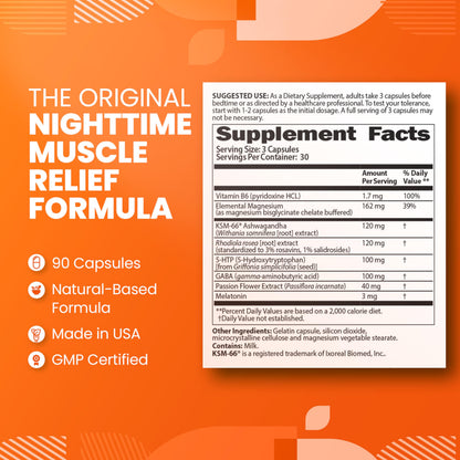 SaltWrap Mag R&R - Nighttime Muscle Cramps Support, Natural Sleep Support for Adults with Magnesium Glycinate for Muscle Spasm and Leg Cramps Relief, 90 Capsules SaltWrapBuy Supplements Australia