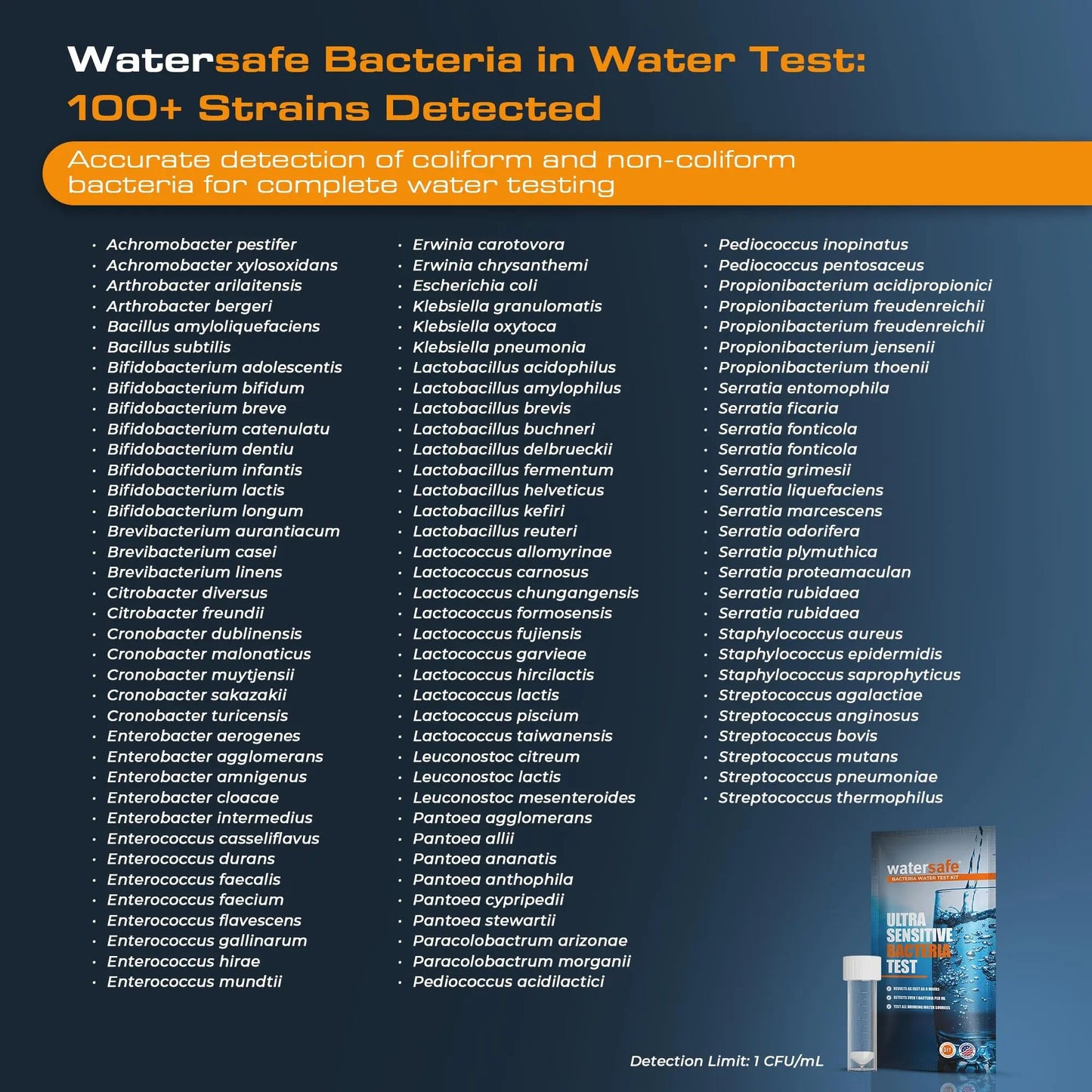 Watersafe® Bacteria Water Test Kit – USA-Made – Results as Fast as 6 Hours – Detects Coliform (Inc. E. coli) & Non-Coliform Bacteria in Drinking, Well & Tap Water – Lab-Quality Testing – 1 Pack WatersafeBuy Supplements Australia