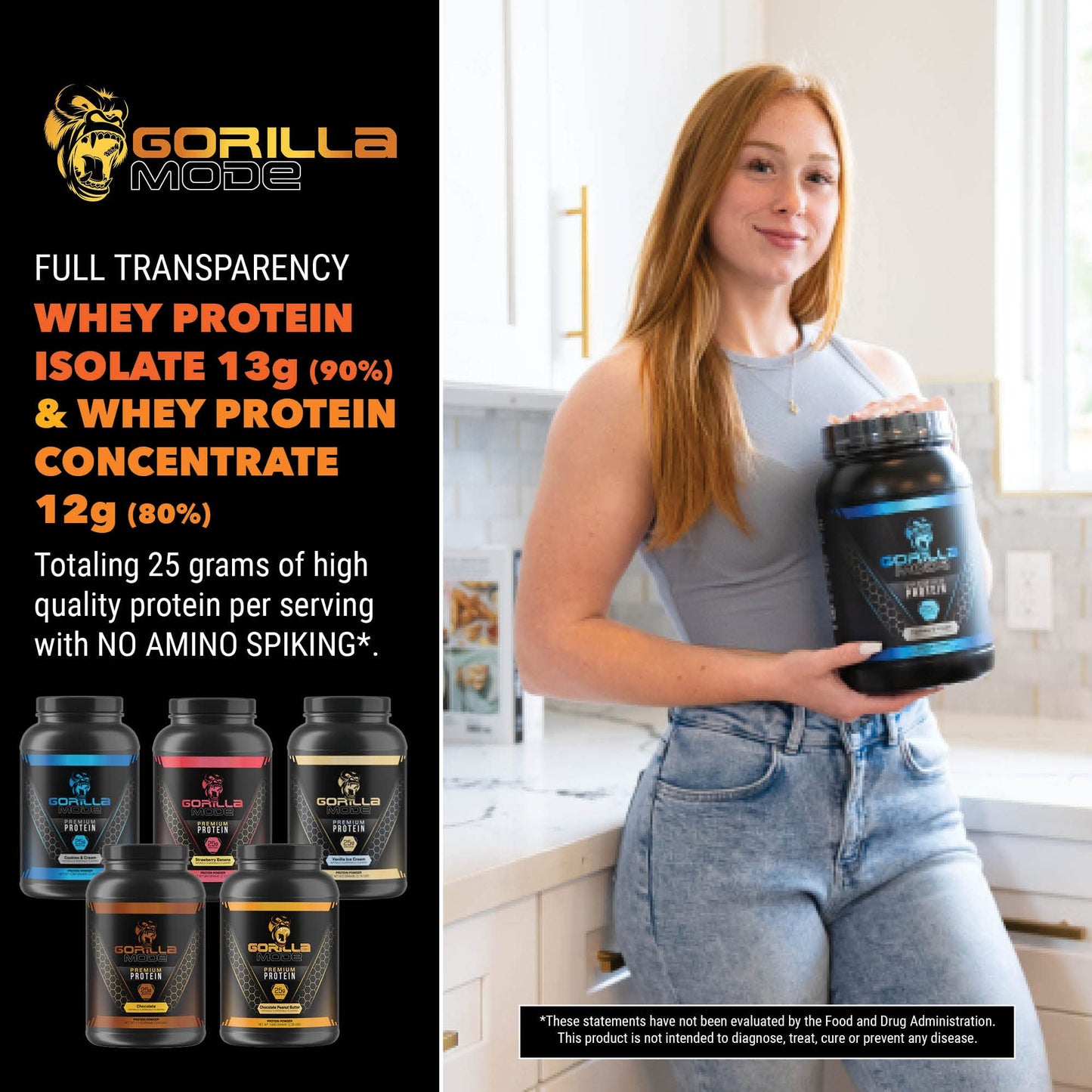 Gorilla Mode Premium Whey Protein - Chocolate Peanut Butter / 25 Grams of Whey Gorilla MindBuy Supplements Australia