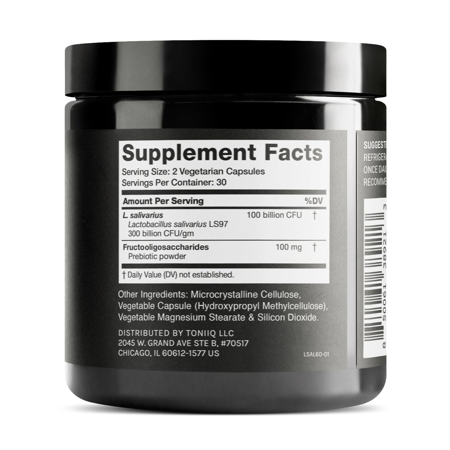 Toniiq 100 Billion CFU Lactobacillus Salivarius Probiotic - Highest Verified CFU Count - Third-Party Lab Tested for Potency - 60 Vegetarian Capsules - 30 Servings - TQ Verified Toniiq buy supplements Au