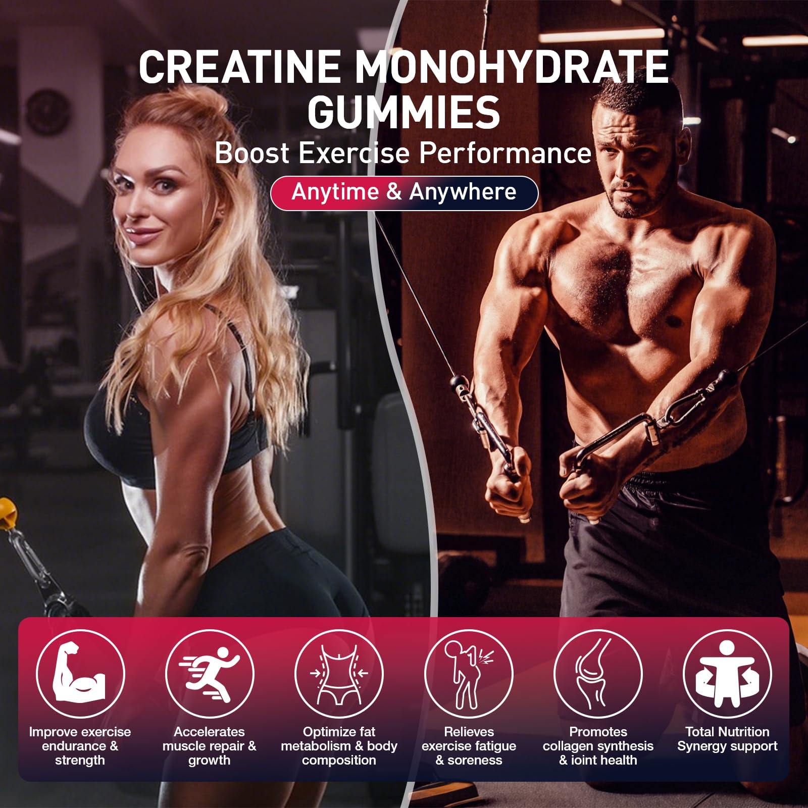 Creatine Gummies for Men & Women, Creatine Monohydrate Gummies 5g, Build Muscle, Strength, Recovery, Cognitive Health & Memory, Pre Workout Supplement, 120 Count Raspberry Chewable Gummy MaxhemphealthBuy Supplements Australia