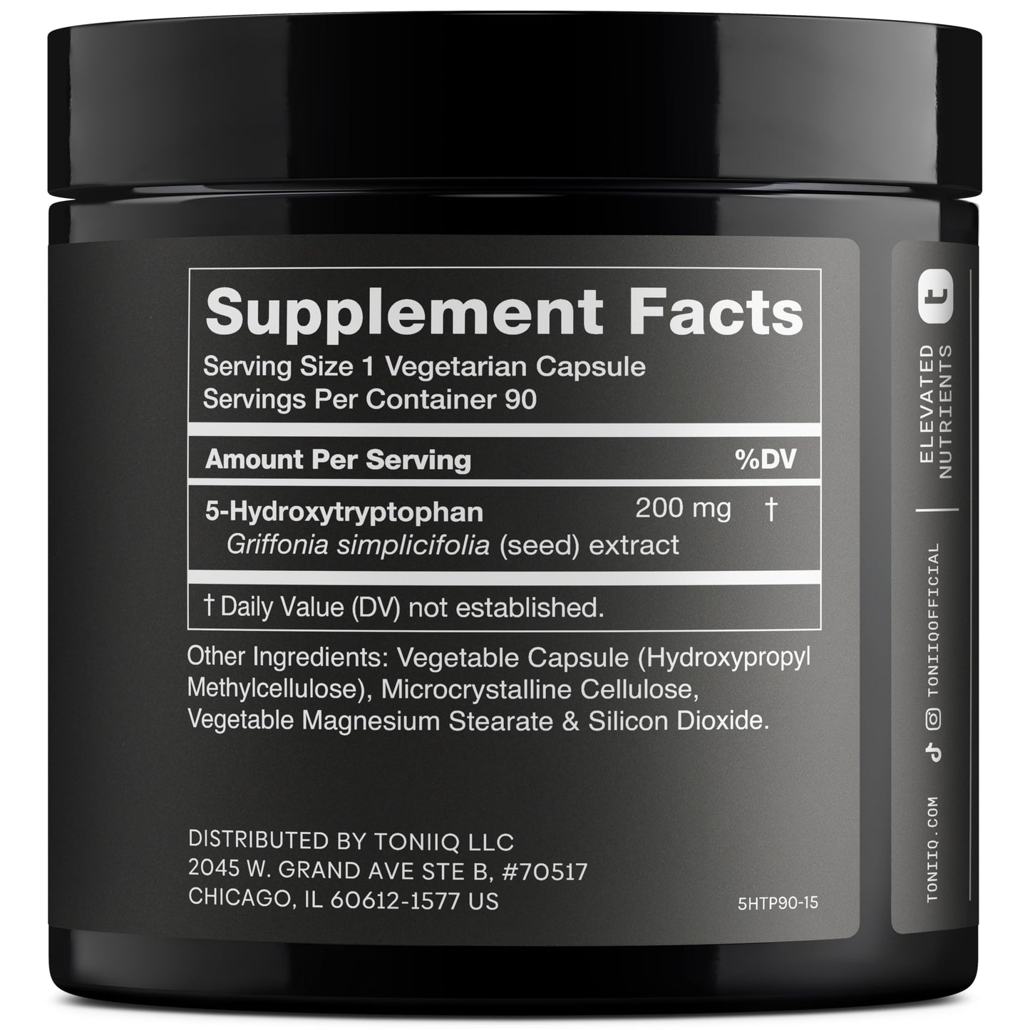 Toniiq Ultra High Strength 5HTP Capsules - 99%+ Highly Purified and Bioavailable - 12:1 Concentrated Extract - 200mg - 90 Veggie Capsules Toniiq buy supplements Au