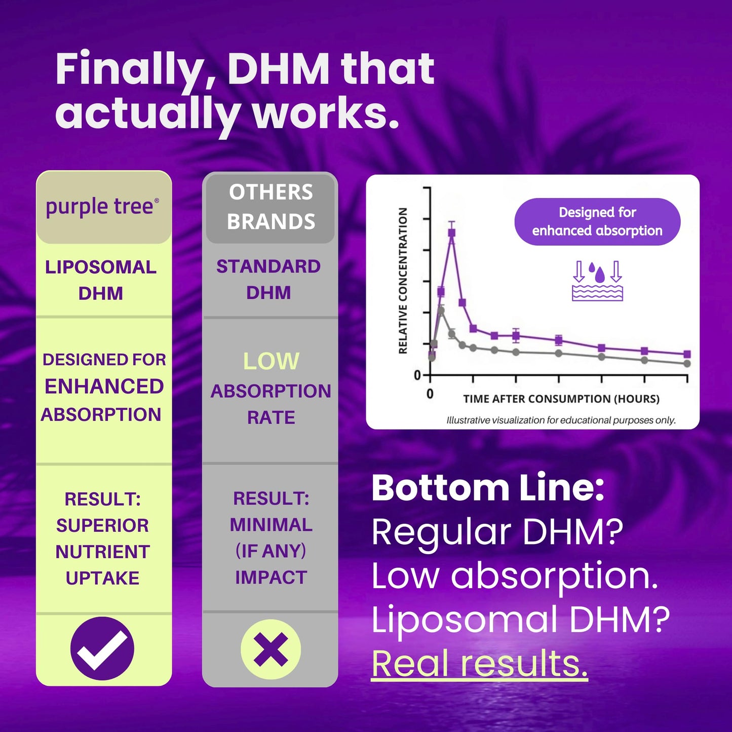 purple tree Post-Celebration Wellness Supplement for Liver Support & Hydration | Liposomal Dihydromyricetin (DHM), L-Glutathione, Milk Thistle