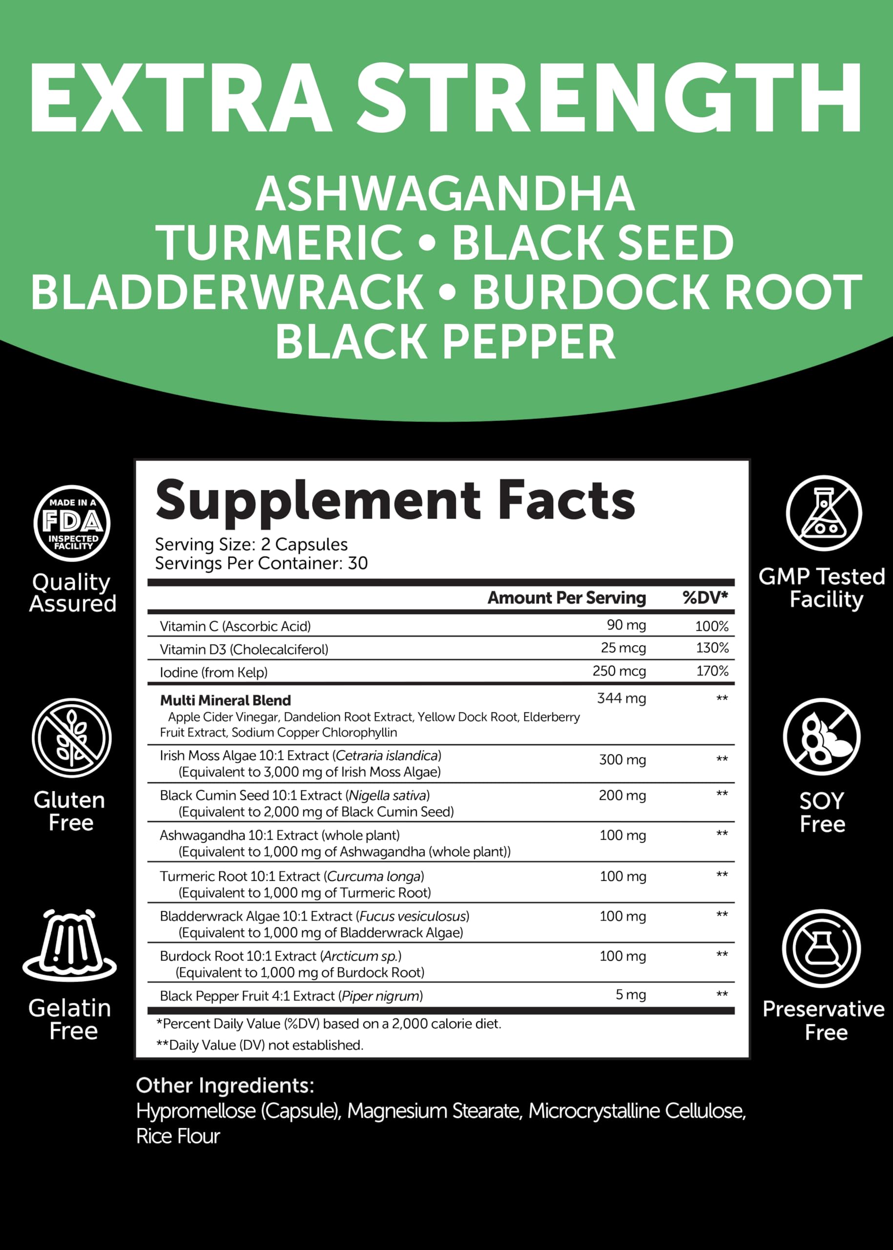 Lunakai USA Made Superfood Fruits & Veggies Supplement & Irish Sea Moss Bundle with 4 Blends, Black Seed Oil & Ashwagandha for Immune & Wellness Support Lunakai buy supplements Au