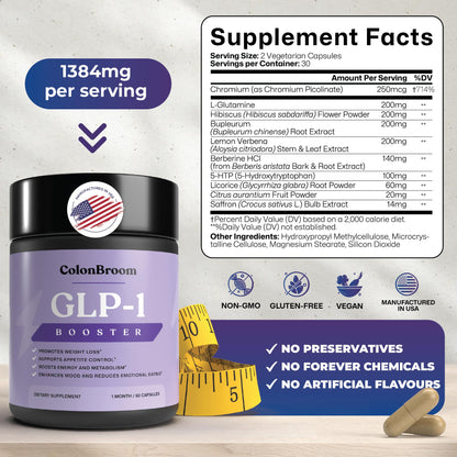 ColonBroom GLP-1 Weight Management Supplement for Women & Men - GLP1 Supports Gut Health, Metabolic Wellness & Appetite Regulation - Vegan, Gluten-Free Diet Capsules | 120 Count ColonBroomBuy Supplements Australia
