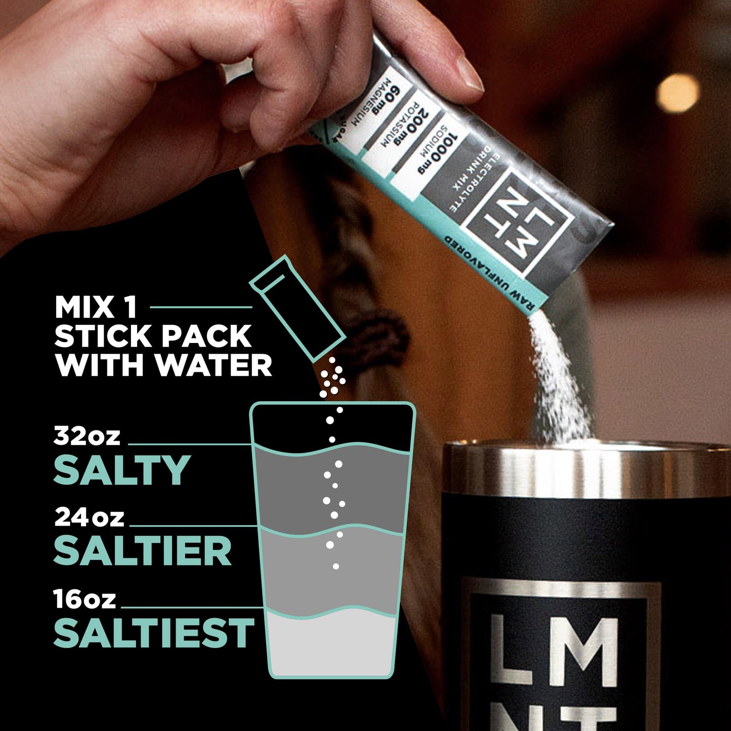 LMNT Zero Sugar Electrolytes - Raw Unflavored Salt | Drink Mix | 30-Count Drink LMNTBuy Supplements Australia