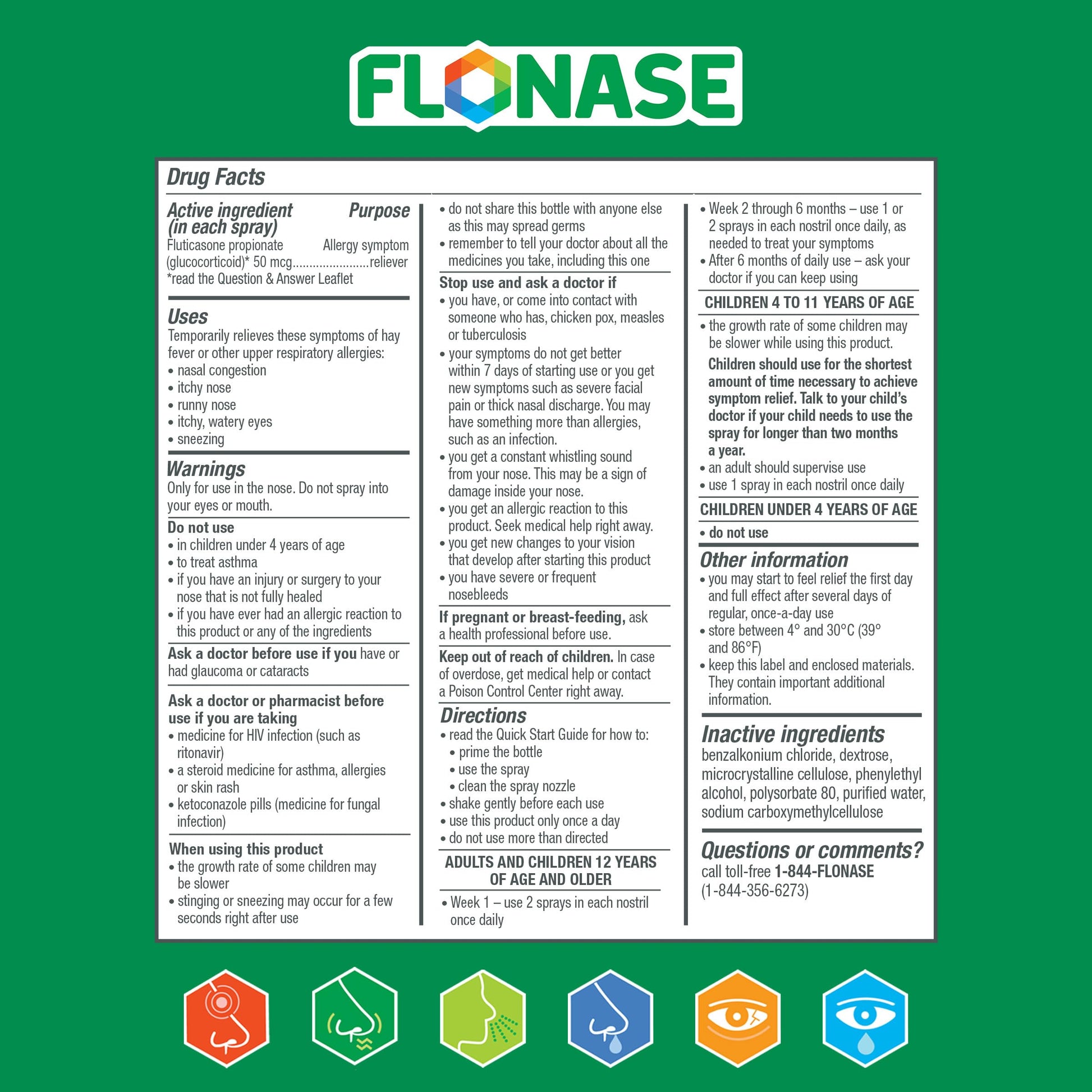 Flonase Allergy Relief Nasal Spray, 24-Hour Non-Drowsy Multi-Symptom Relief  144 Sprays, Bonus Pack of Tissues Flonase buy supplements Au
