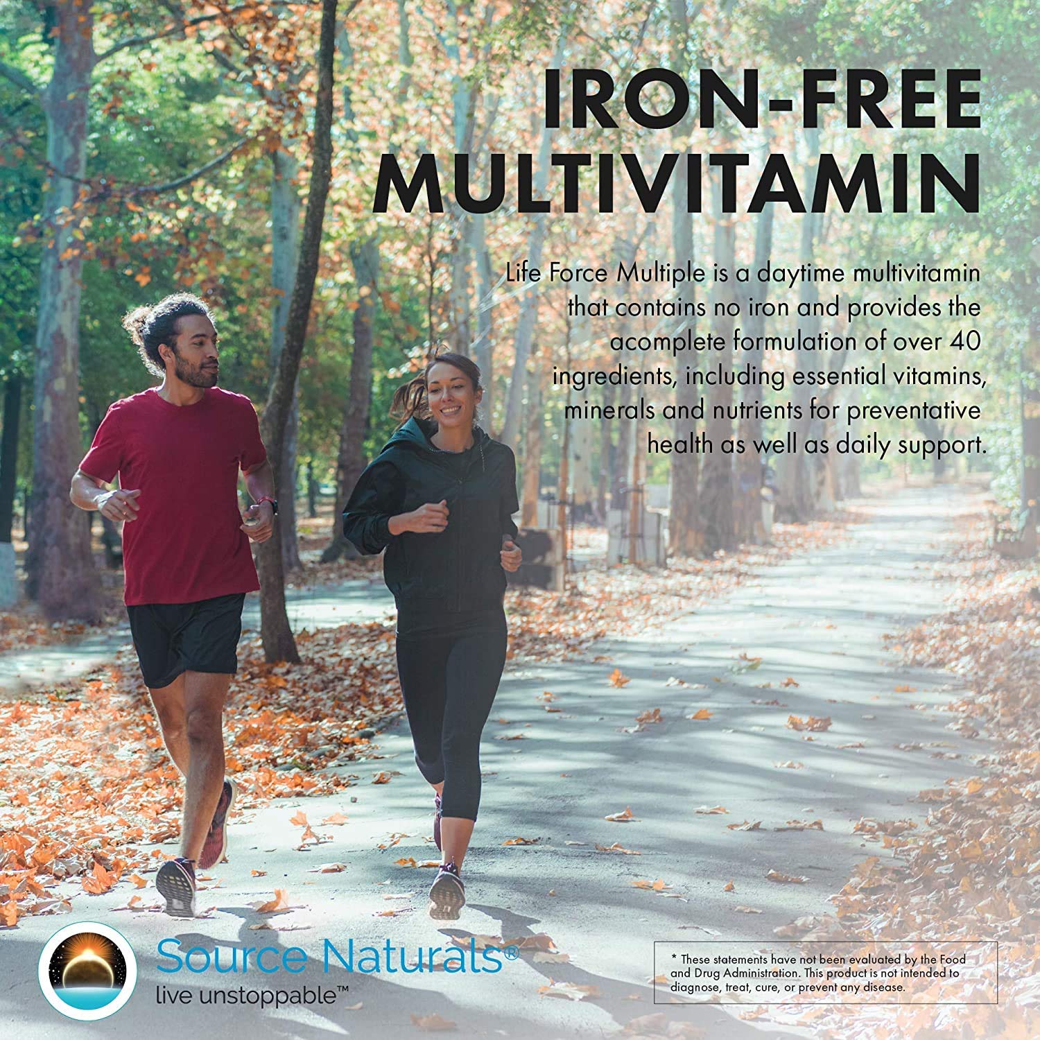 Source Naturals Life Force Multiple Iron Free Daily Multivitamin High Potency Essential Vitamins, Minerals, Antioxidants & Nutrients - Energy & Immune Boost* - 60 Capsules Source Naturals buy supplements Au