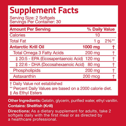 Bronson Antarctic Krill Oil 1000 mg with Omega-3s EPA, DHA, Astaxanthin BronsonBuy Supplements Australia