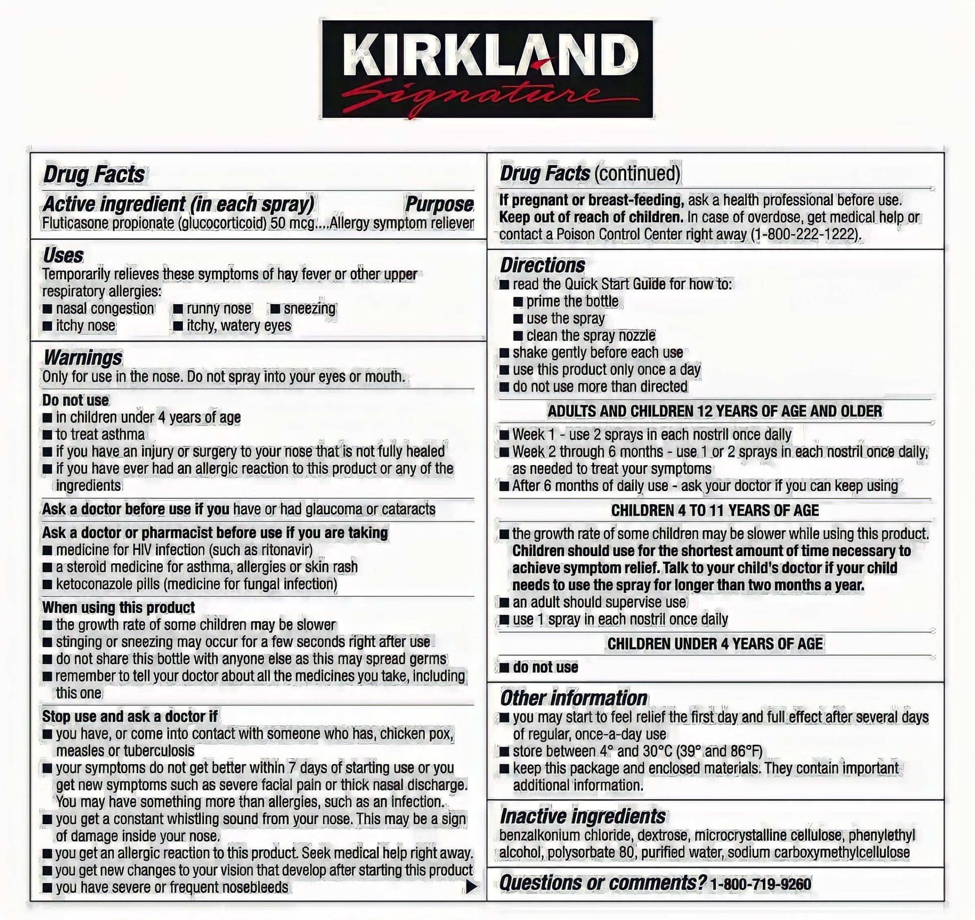 Kirkland Signature Aller-Flo Fluticasone Propionate (Glucorticoid) 5 Bottles x 120 Metered Sprays 0.54 Fl OZ per Bottle (15.8 mL x 5) 2.70 OZ Total (79 mL Total) 600 Total Sprays Total, 1-Pack KIRKLAND buy supplements Au