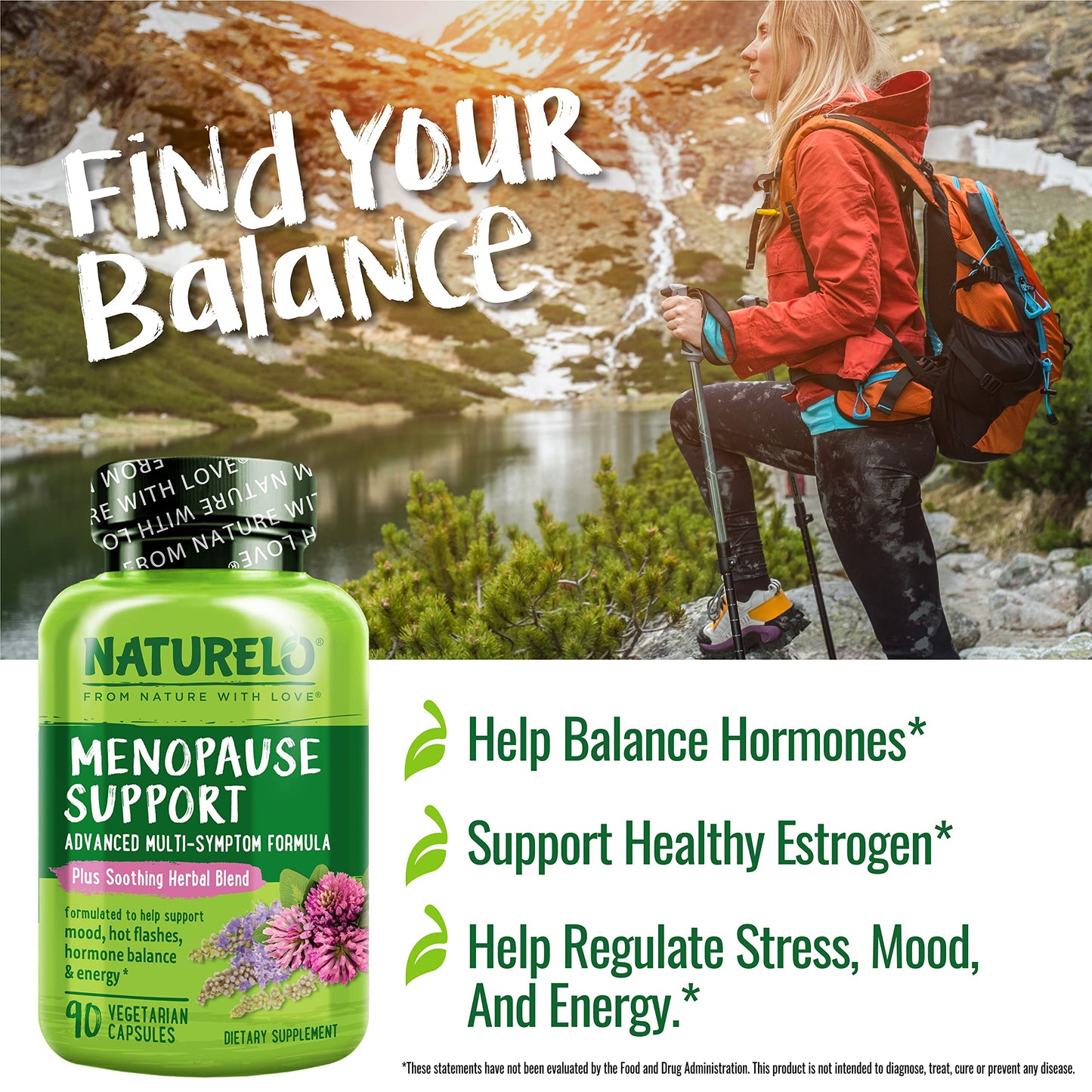 NATURELO Menopause Supplements for Women, Herbal Blend with Black Cohosh for Menopause Hot Flashes Advanced Estrogen Multi-Symptom Formula 90 Capsules NATURELOBuy Supplements Australia