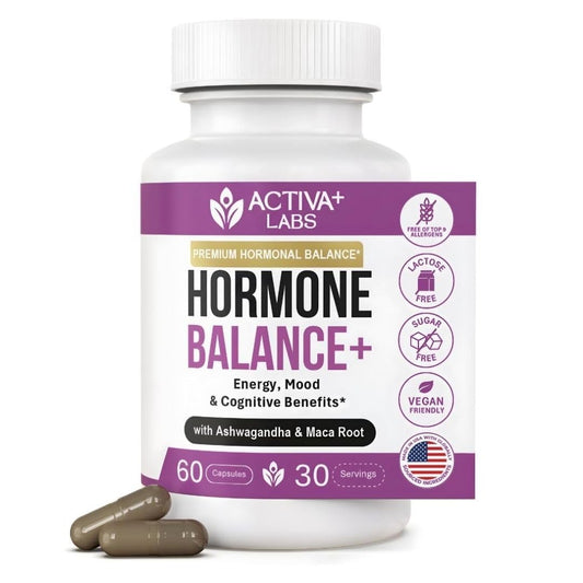 Activa Labs+ Hormone Balance for Women | Boost Energy, Mood, Libido and Focus | Supports Cycle&Menopause Comfort | Gluten, Soy&Lactose Free | 30 Day Supply - NutriGlobal