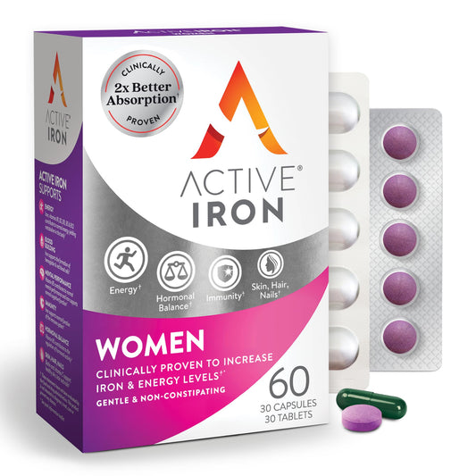 Active Iron Supplement 25mg + Multivitamin for Women – Clinically Proven to Increase Energy & Reduce Tiredness – Gentle - NutriGlobal