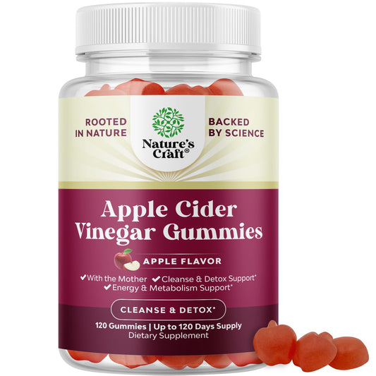 ACV Apple Cider Vinegar Gummies - Natural Energy Supplement ACV with Mother - NutriGlobal