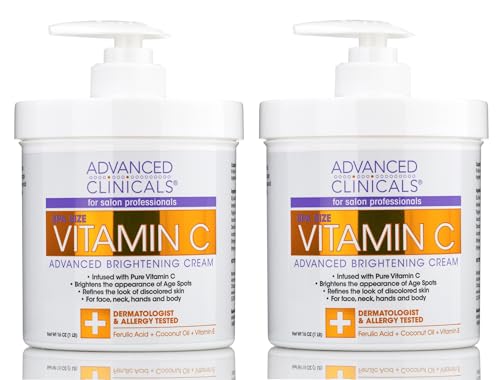 Advanced Clinicals Vitamin C Face & Body Cream Moisturizing Skin Care Lotion, Anti - NutriGlobal