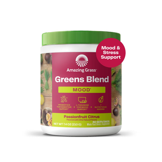 Amazing Grass Greens Blend Mood: Super Greens Powder Smoothie Mix for Mood, Relaxat - NutriGlobal