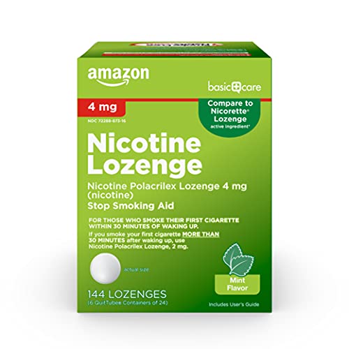 Amazon Basic Care Nicotine Polacrilex Lozenges, 4 mg, Mint Flavor - NutriGlobal