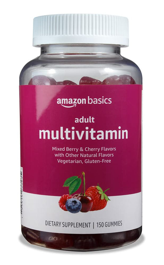 Amazon Basics Adult Multivitamin, 150 Gummies, 75-Day Supply, Mixed Berry - NutriGlobal