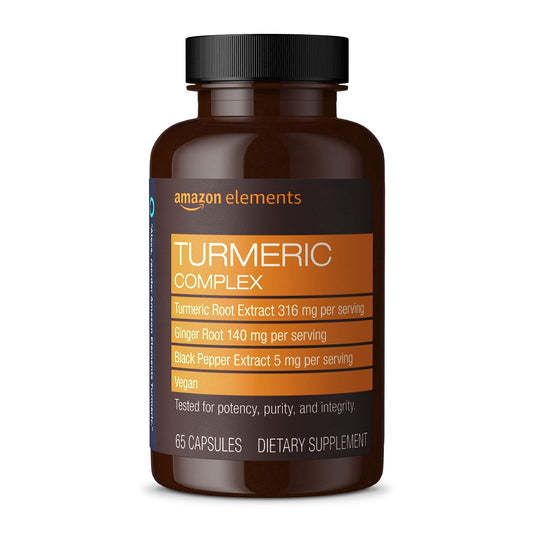 Amazon Elements Turmeric Complex, 316 mg Curcumin, 140 mg Ginger, 5 mg Black - NutriGlobal