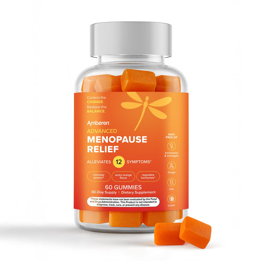 Amberen Menopause Supplement for Women, 60 Gummies, Clinically Proven, Helps Support Hormone Balance, Helps Relieve 12 Menopause Symptoms: Hot Flashes, Night Sweats, Mood Swings and More - NutriGlobal