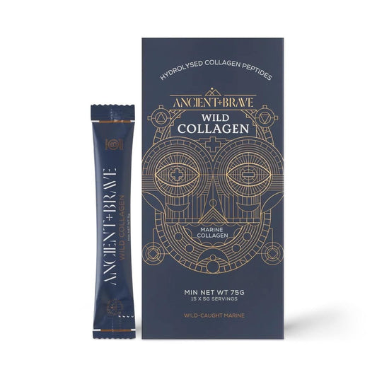 Ancient + Brave Wild Collagen Sachets 15 x 5g - Wild Caught Marine Collagen Powder - NutriGlobal