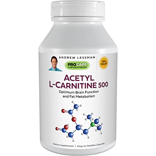 ANDREW LESSMAN Acetyl L-Carnitine 500 mg - 60 Capsules - Support for Nervous System - NutriGlobal