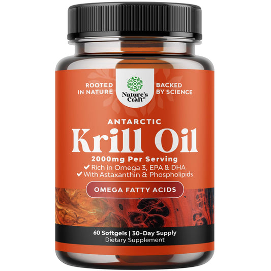 Antarctic Krill Oil 2000mg Softgels Per Serving - Omega 3 Krill Oil Supplement - NutriGlobal