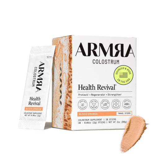 ARMRA Colostrum™ Powder | Blood Orange | Gut Health & Bloating | Skin & Hair | Immunity | Keto, Gluten & Fat-Free | 30 Servings - NutriGlobal