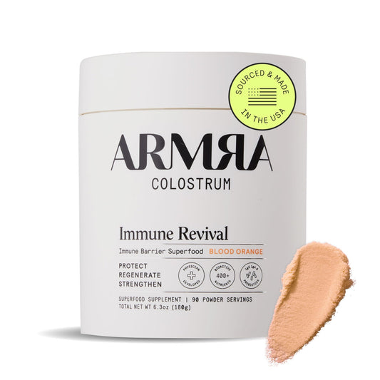 ARMRA Colostrum Powder | Blood Orange | Gut Health & Bloating | Skin & Hair | Immunity | Keto, Gluten & Fat-Free | 90 Servings - NutriGlobal
