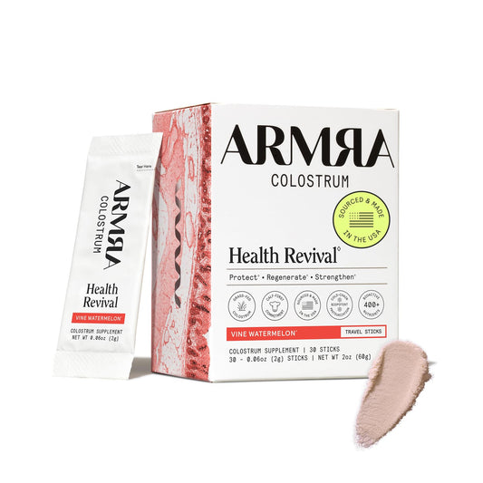 ARMRA Colostrum Powder | Vine Watermelon | Gut Health & Bloating | Skin & Hair | Immunity | Keto, Gluten & Fat-Free | 30 Servings - NutriGlobal