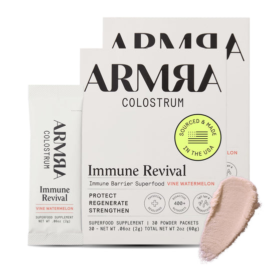 ARMRA Colostrum Powder | Vine Watermelon | Gut Health & Bloating | Skin & Hair | Immunity | Keto, Gluten & Fat-Free | 60 Servings - NutriGlobal