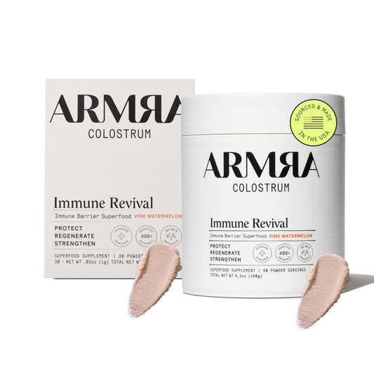 ARMRA Colostrum™ Premium Powder, Grass Fed, Gut Health Bloating Immunity Skin & Hair, Contains 400+ Bioactive Nutrients, Keto, Gluten & Fat Free (Vine Watermelon Bundle | 120 Servings) - NutriGlobal