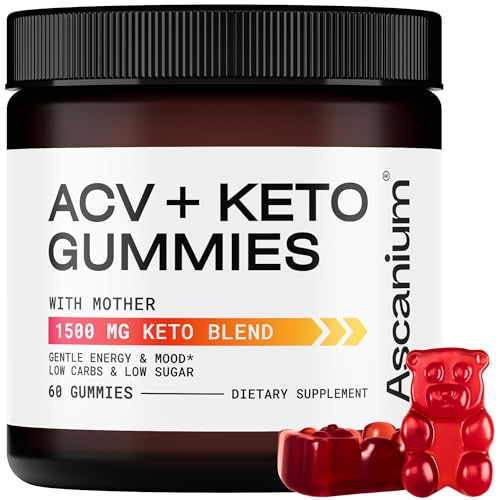 Ascanium Keto ACV Gummies 1500mg - Low-Sugar & Low-Carbs Apple - NutriGlobal