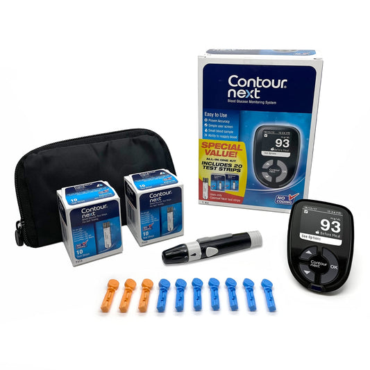 Ascensia Contour Next Blood Glucose Monitoring System – All-in-One Kit - NutriGlobal