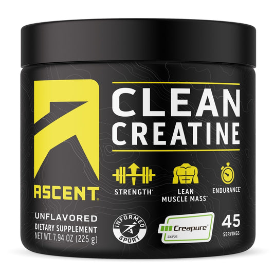 Ascent Clean Creatine Monohydrate Powder - 5G Per Serving, Creapure Creatine Supple - NutriGlobal