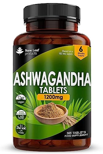 Ashwagandha 1200mg - 365 Vegan Tablets Pure High Strength Ashwagandha Root - NutriGlobal