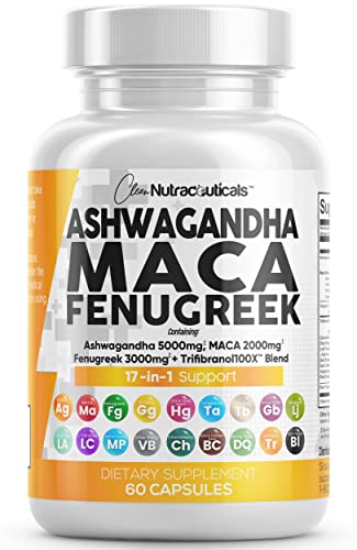 Ashwagandha 5000mg Maca Root 2000mg Fenugreek 3000mg Suppleme - NutriGlobal