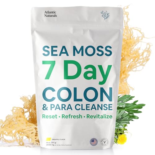 Atlantic Naturals Sea Moss 7 Day Colon and para Cleanse | Detox, Gut Health and Intestinal - NutriGlobal