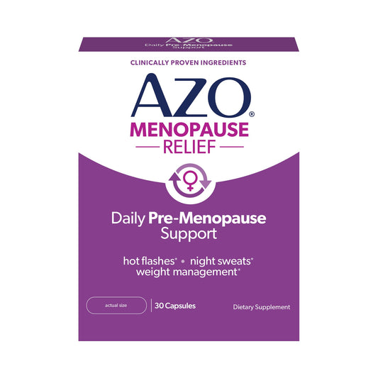 AZO® Daily Pre-Menopause Relief Perimenopause Supplements for Women, Hot Flash, Night Sweat and Healthy Weight Management Support* - 30 Count - NutriGlobal