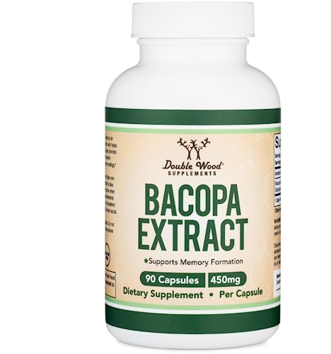 Bacopa Monnieri Capsules 20% Bacosides 450mg, 90 Count (Manufactured in USA - NutriGlobal
