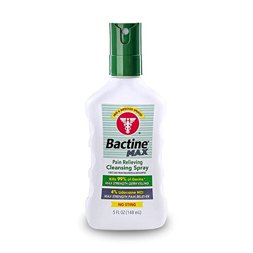 Bactine MAX First Aid Spray - Pain Relief Cleansing Spray with 4% Lidocain - NutriGlobal