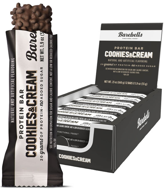 Barebells Protein Bars Cookies & Cream - 12 Count, 1.9oz Bars - Protein Snacks with 20g - NutriGlobal