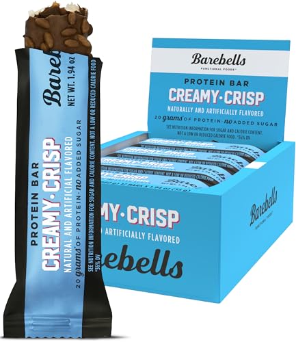 Barebells Protein Snacks Bars Creamy Crisp - 12 Count, 1.9oz Bars 55g of High Protein - NutriGlobal