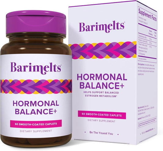 BariMelts Hormonal Balance+ for GLP-1 Users and Bariatric Patients - DIM, NAC & Chasteberry Supports Hormone Balance for Women - 60 Smooth-Coated Caplets (1-Month Supply) - NutriGlobal