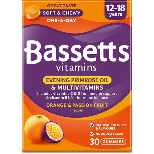 Bassetts Vitamins 12-18 EPO Orange & Passion Fruit 30's, 94.2 g, Orange and passionfruit - NutriGlobal