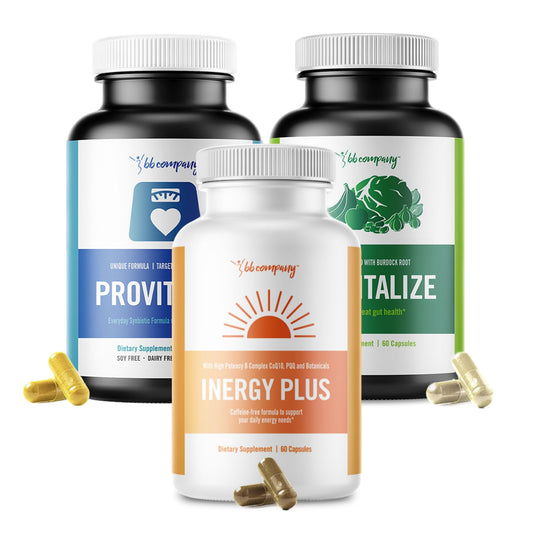 BB Company Menokit Bundle | Menopause Vitamins - Soothes Joint Aches, Boosts Energy, Mental Clarity, Gut Health | Provitalize, Previtalize & inergyPLUS | Value Bundle | Packaging Vary | 30 Day Supply - NutriGlobal
