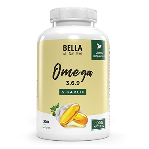 Bella All Natural Omega 3 6 9 with Garlic Oil - 200 Softgels - NutriGlobal