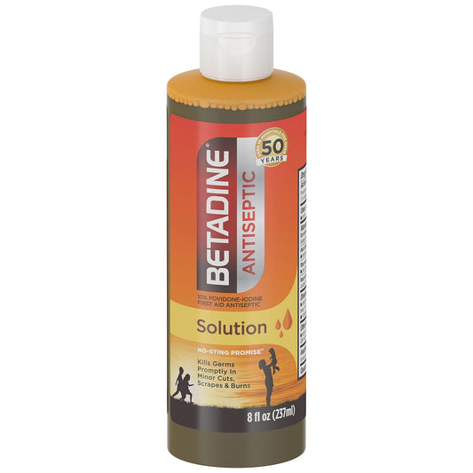 Betadine Antiseptic Liquid First Aid Solution, Povidone-iodine 10%, Infection - NutriGlobal