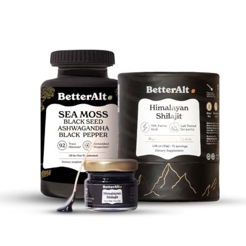 Better Alt Energy Duo with Pure Himalayan Shilajit Resin 30 gm & Sea Moss Capsules - NutriGlobal